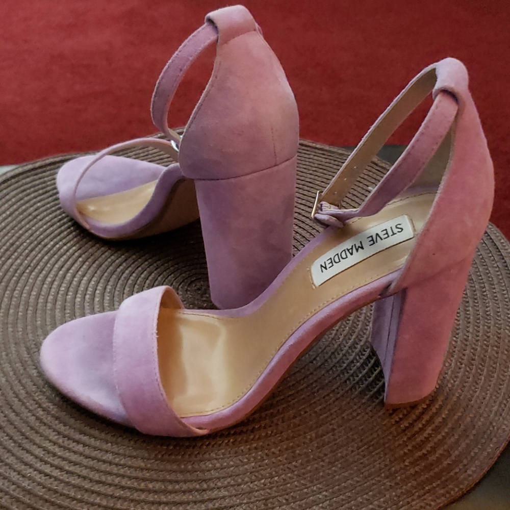 High heels,  chunky, suede